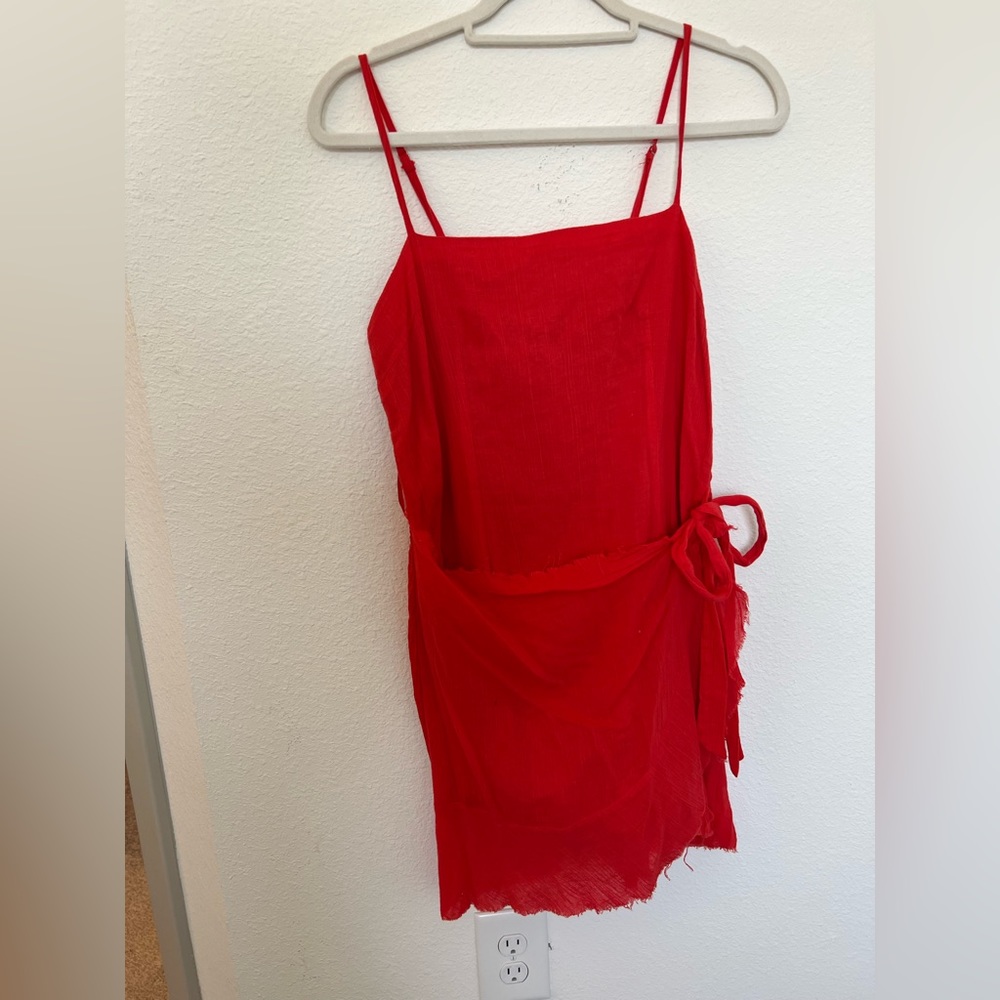 Red mini dress